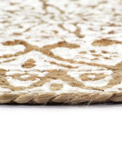 vidaXL Tischsets 4 Stk. Weiß 38 cm Rund Jute
