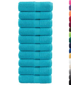 vidaXL Premium-Gästetücher SOLUND 10 Stk. Türkis 30x50 cm 600 g/m²