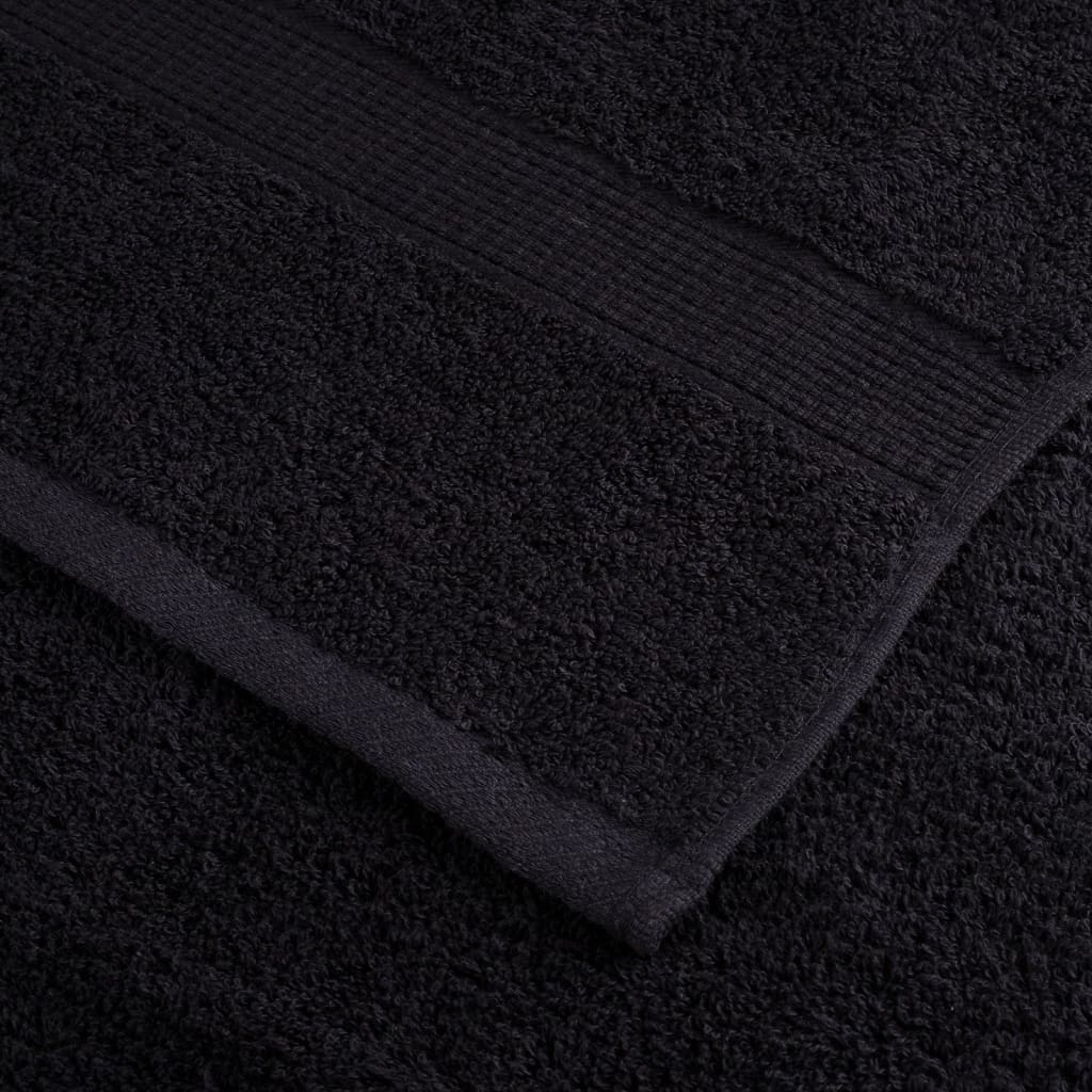 vidaXL Premium-Handtücher SOLUND 2 Stk. Schwarz 100x200 cm 600 g/m²