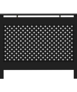 vidaXL Heizkörperverkleidung Schwarz 112x19x81,5 cm MDF