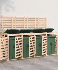 vidaXL Mülltonnenbox für 4 Tonnen Massivholz Kiefer
