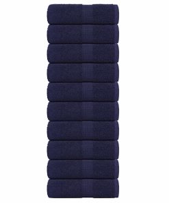 vidaXL Seiftücher 10 Stk. Marineblau 30x30 cm 360 g/m² 100% Baumwolle