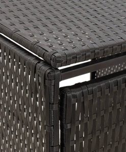 vidaXL Mülltonnenbox für 4 Tonnen Schwarz 274x80x117 cm Poly Rattan