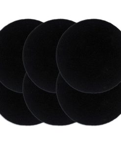 vidaXL Tischsets 6 Stk. Uni Schwarz 38 cm Rund Baumwolle