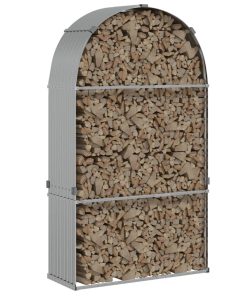 vidaXL Kaminholzunterstand Silbern 120x45x210 cm Verzinkter Stahl