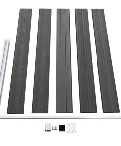 vidaXL Zaunelement Set WPC 699x105 cm Schwarz