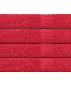 vidaXL Saunatücher 4 Stk. Rot 80x200 cm 360 g/m² 100% Baumwolle