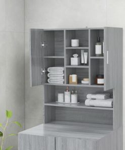 vidaXL Waschmaschinenschrank Grau Sonoma 70,5x25,5x90 cm