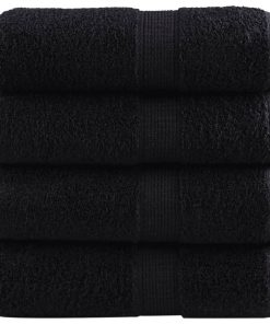vidaXL Premium-Seiftücher SOLUND 4 Stk. Schwarz 30x30 cm 600 g/m²