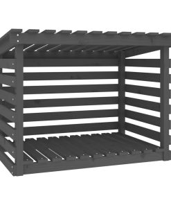 vidaXL Kaminholzregal Grau 108x73x79 cm Massivholz Kiefer