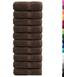 vidaXL Premium-Gästetücher SOLUND 10 Stk. Braun 30x50 cm 600 g/m²