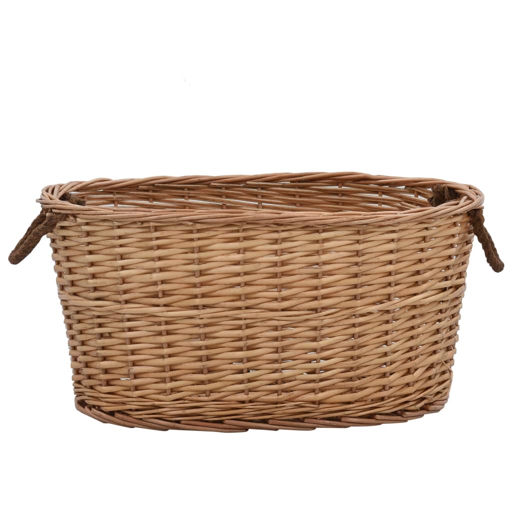 vidaXL Holzkorb mit Tragegriffen 56x40x28 cm Natur Weide