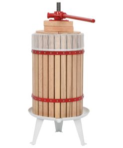 vidaXL Obst- und Weinpresse mit Stoffbeutel 24 L Eichenholz