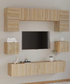 vidaXL Set de muebles para TV 8 pzas madera contrachapada roble Sonoma