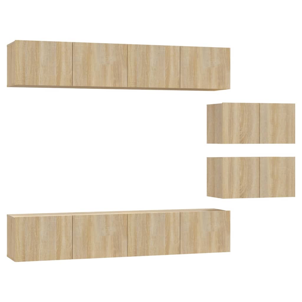 vidaXL Set de muebles para TV 6 pzas madera contrachapada roble sonoma
