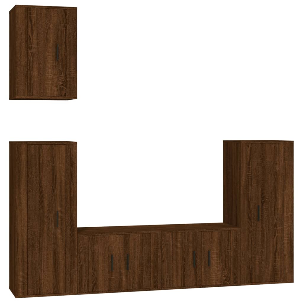 vidaXL Set de muebles para TV 5 pzas madera contrachapada roble marrón