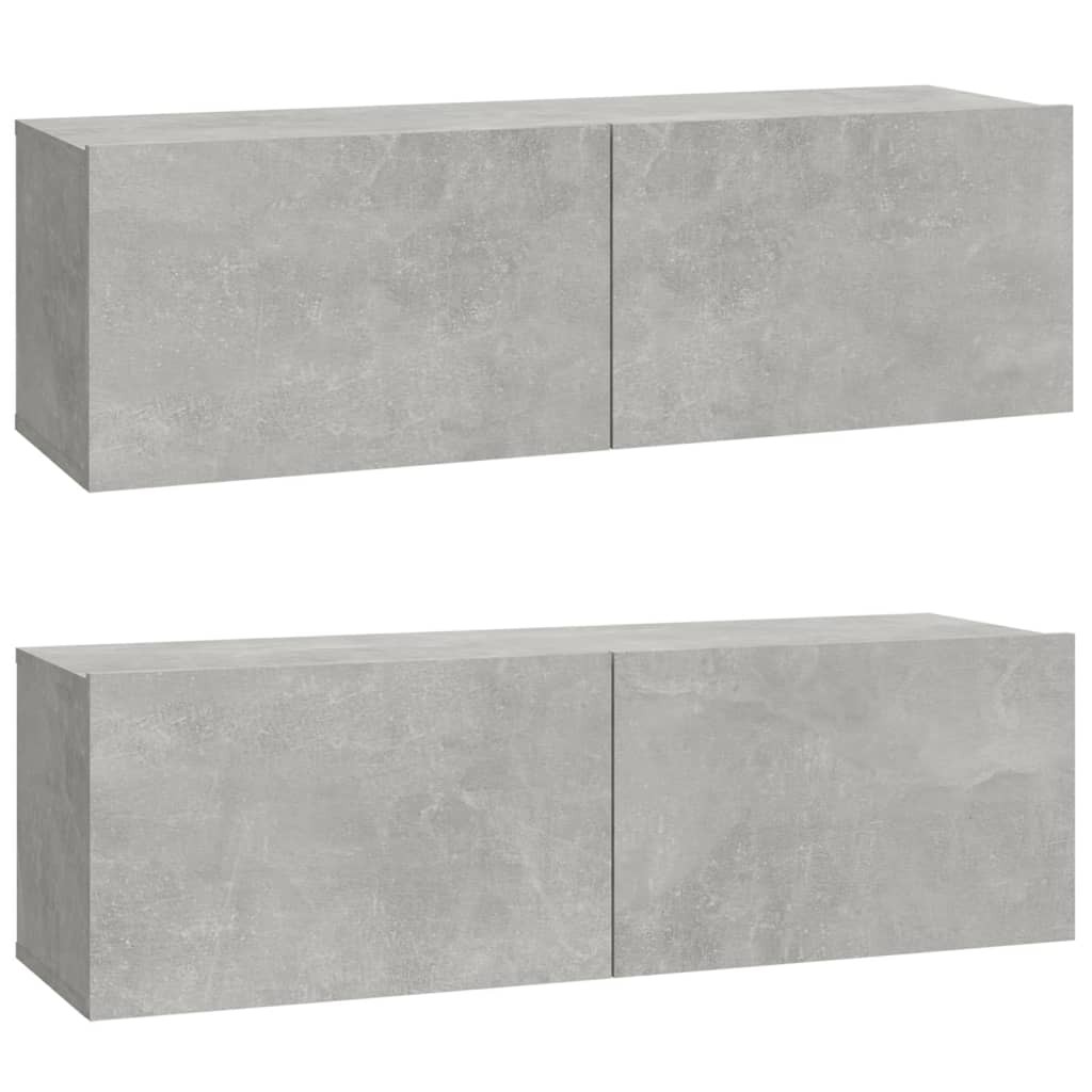vidaXL Set de muebles de TV 6 pzas madera contrachapada gris hormigón