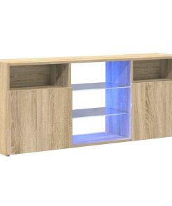 vidaXL Armario TV con luces LED roble Sonoma 120x30x50 cm