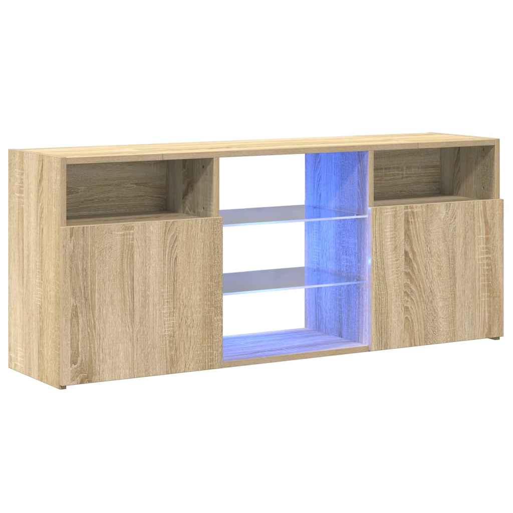 vidaXL Armario TV con luces LED roble Sonoma 120x30x50 cm