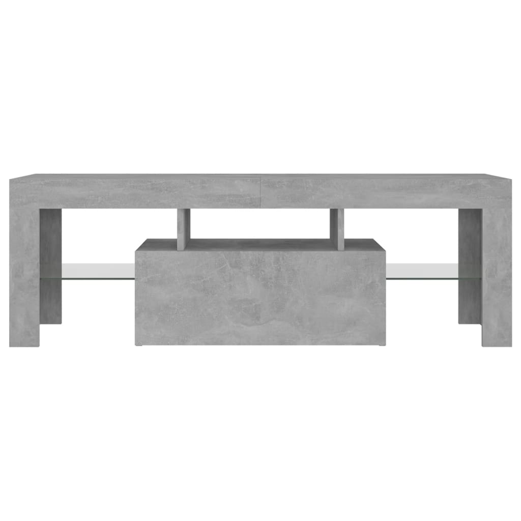 vidaXL Mueble de TV con luces LED gris hormigón 120x35x40 cm