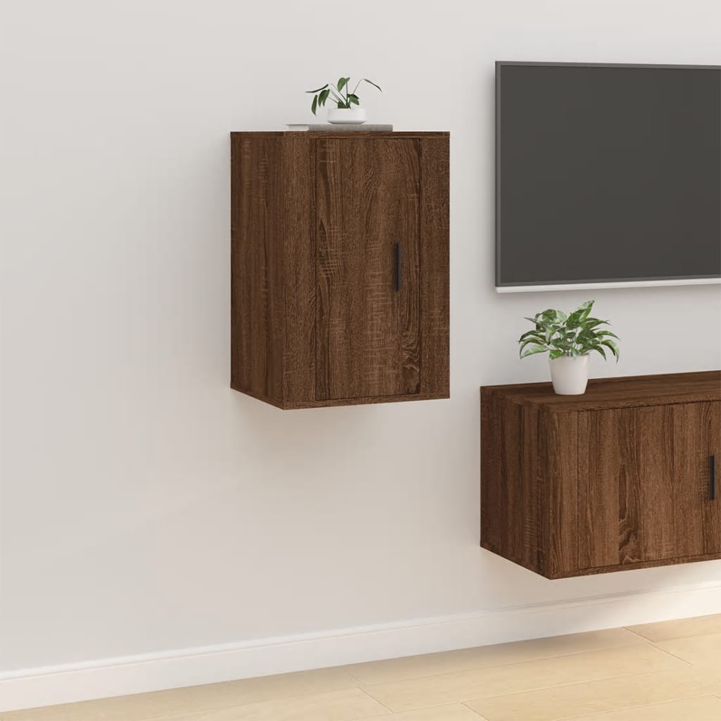 vidaXL Muebles para TV de pared 2 uds roble marrón 40x34,5x60 cm