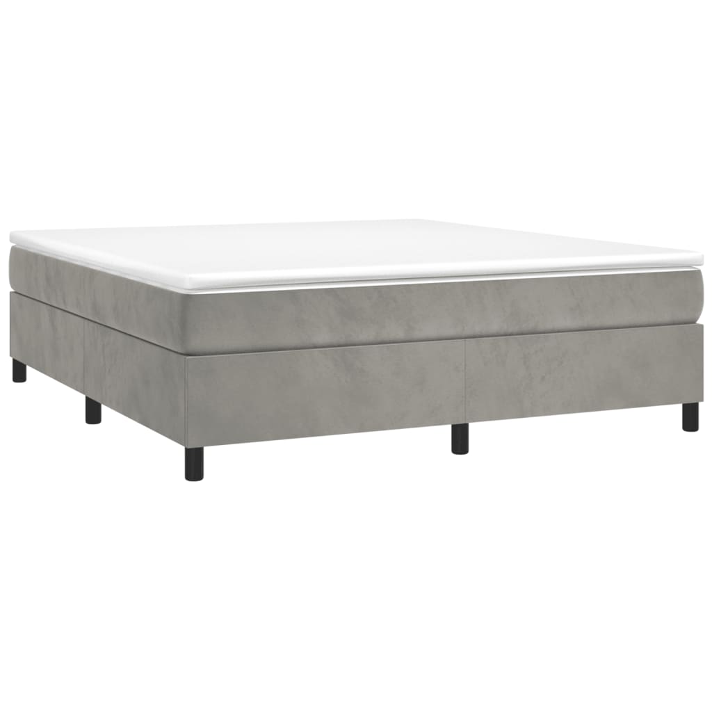 vidaXL Estructura de cama sin colchón terciopelo gris claro 160x200 cm