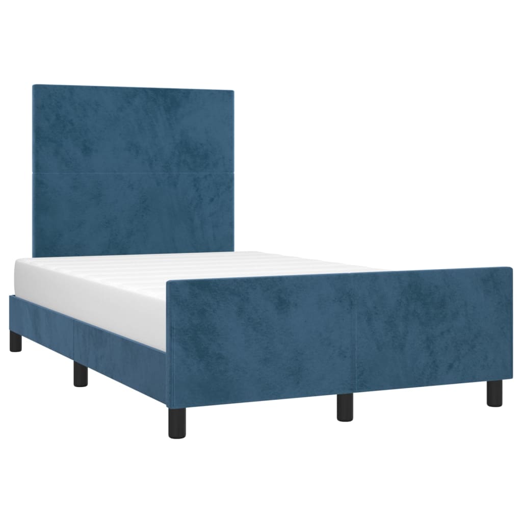 vidaXL Estructura de cama sin colchón terciopelo azul oscuro 120x200cm
