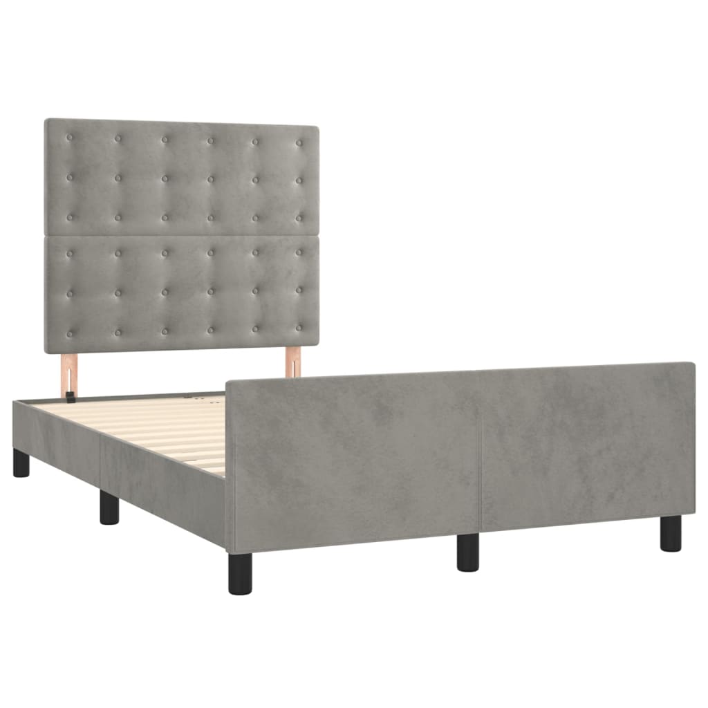 vidaXL Estructura de cama sin colchón terciopelo gris claro 120x200 cm