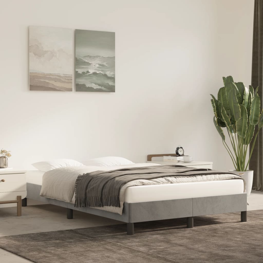 vidaXL Estructura de cama sin colchón terciopelo gris claro 120x200 cm