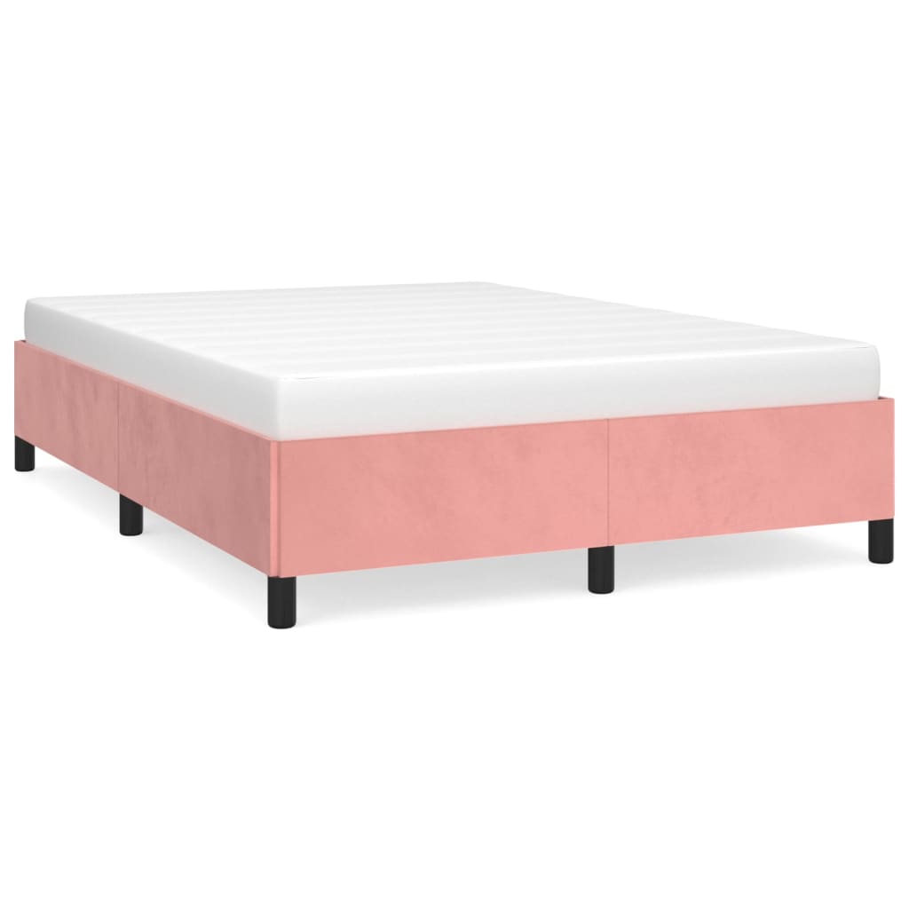 vidaXL Estructura de cama sin colchón terciopelo rosa 140x190 cm