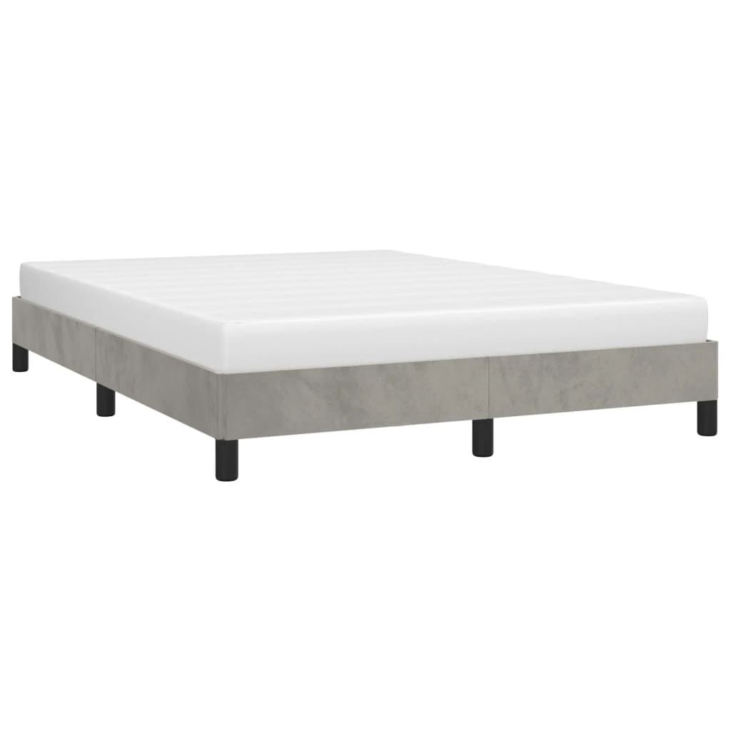 vidaXL Estructura de cama sin colchón terciopelo gris claro 140x190 cm