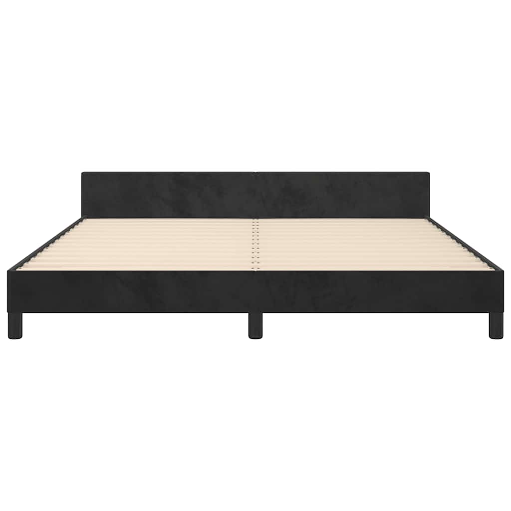 vidaXL Estructura de cama sin colchón terciopelo negro 160x200 cm