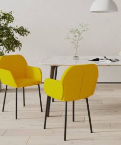 vidaXL Sillas de comedor 2 unidades terciopelo amarillo