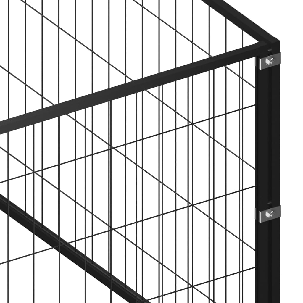 vidaXL Perrera acero 5 m² negra