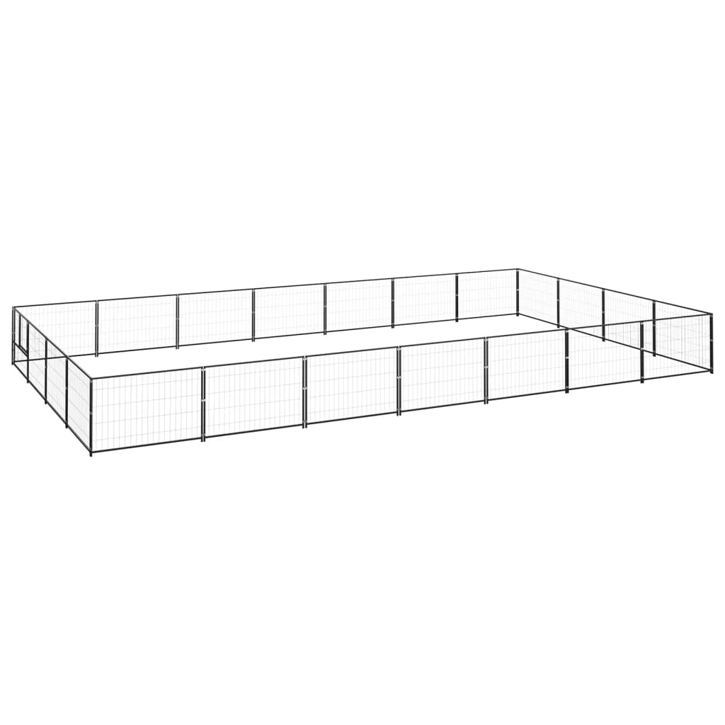vidaXL Perrera acero 28 m² negra