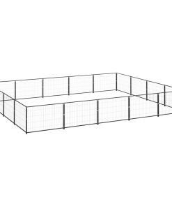 vidaXL Perrera acero 20 m² negra