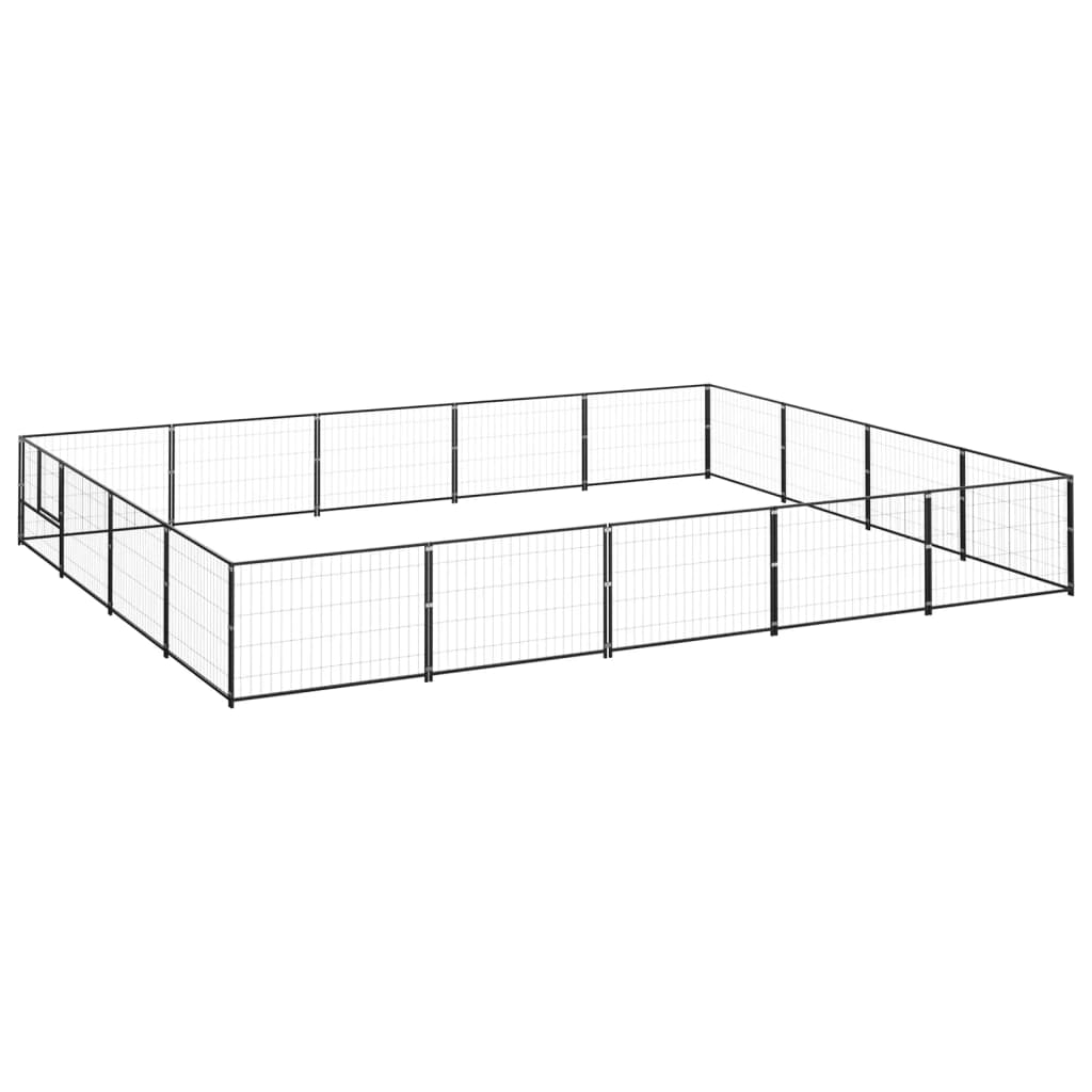 vidaXL Perrera acero 20 m² negra