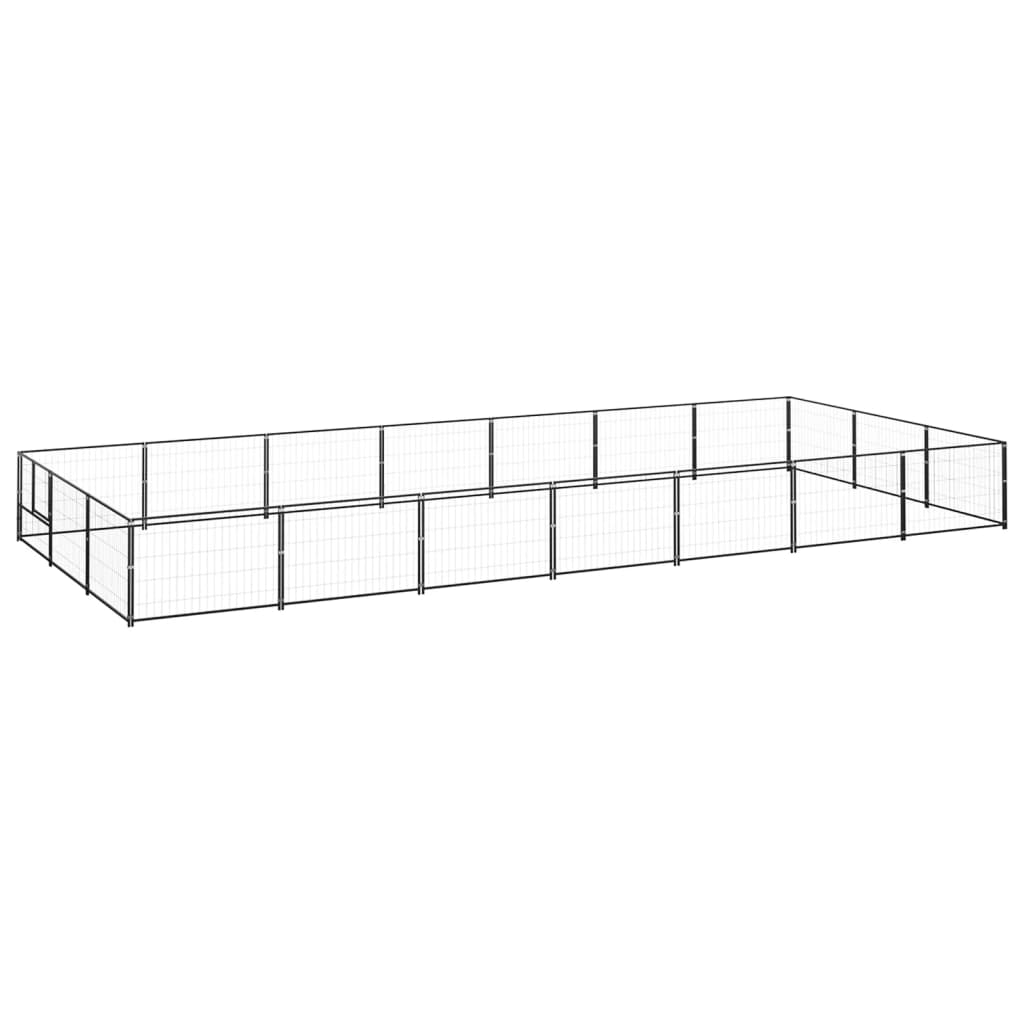 vidaXL Perrera acero 21 m² negra