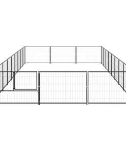 vidaXL Perrera acero 27 m² negra