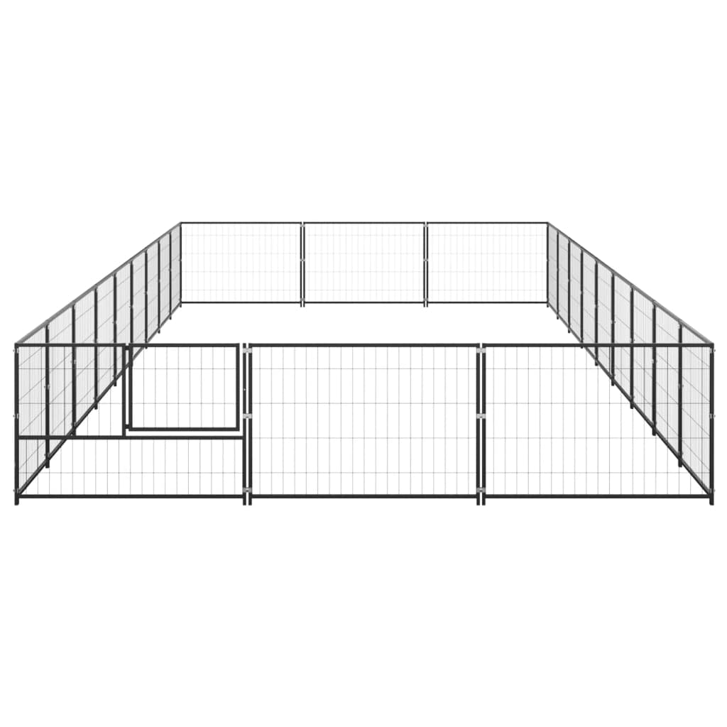 vidaXL Perrera acero 27 m² negra