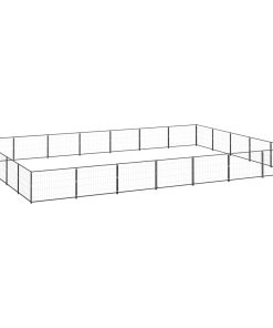 vidaXL Perrera acero 35 m² negra
