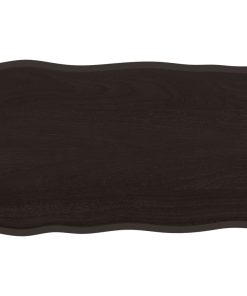 vidaXL Tablero mesa madera tratada roble borde vivo marrón 80x50x2 cm
