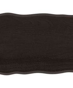 vidaXL Tablero mesa madera tratada borde vivo marrón 80x60x(2-4) cm