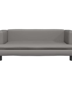 vidaXL Cama para perros de cuero sintético gris 80x45x30 cm