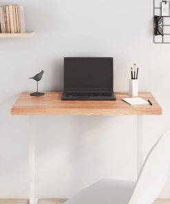vidaXL Tablero mesa madera roble tratada marrón claro 80x40x(2-4) cm