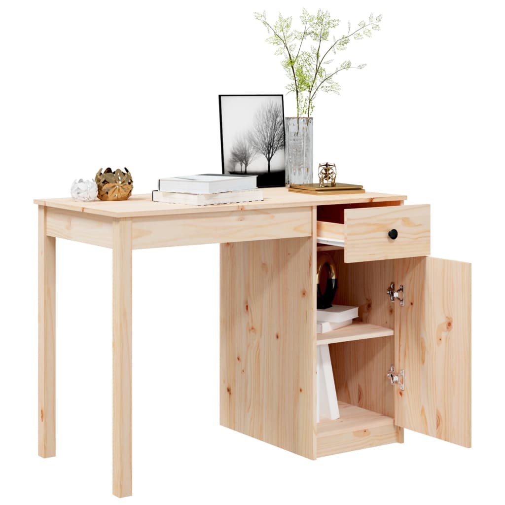 vidaXL Escritorio de madera maciza de pino 100x50x75 cm
