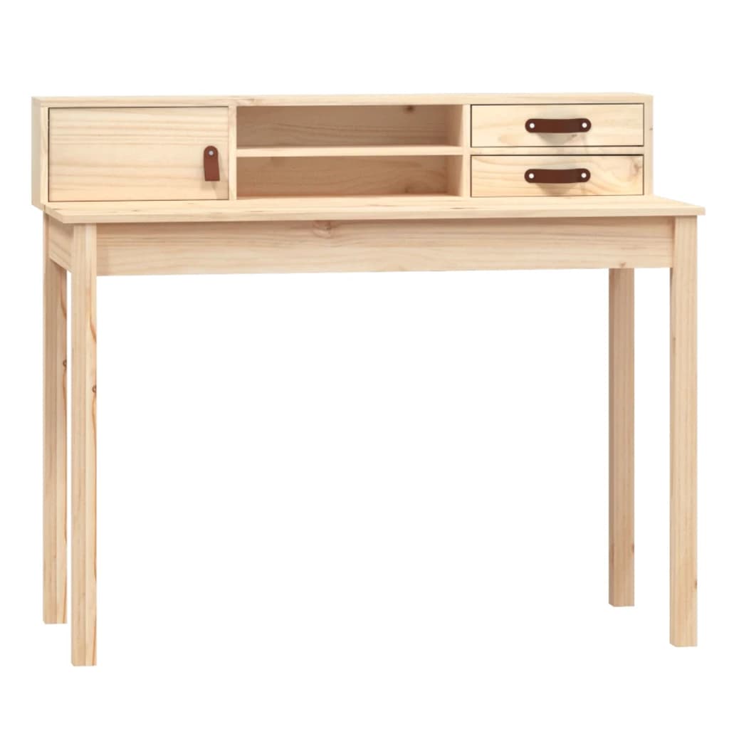 vidaXL Escritorio de madera maciza de pino 110x50x93 cm