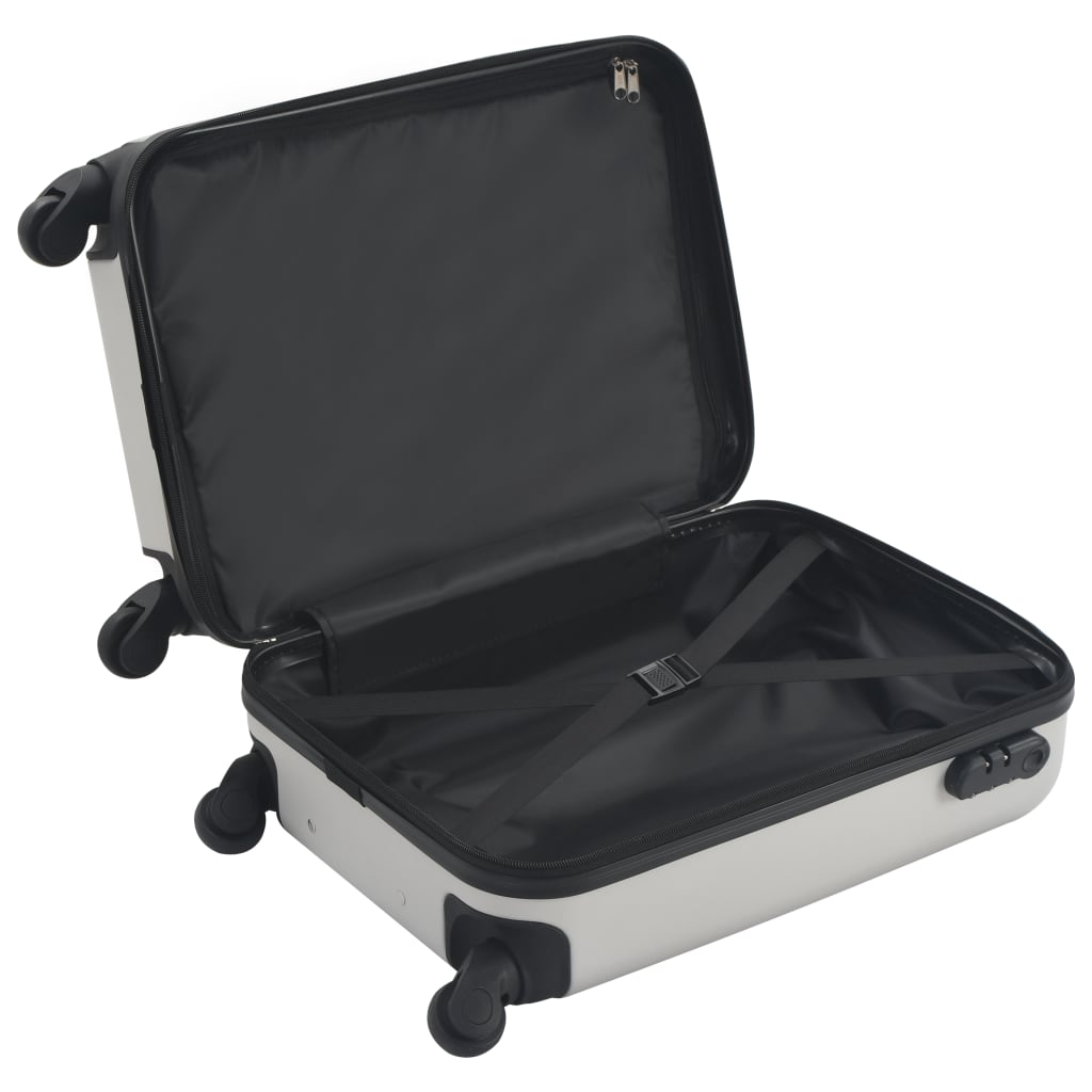 vidaXL Maleta con ruedas trolley rígida plateada brillante ABS