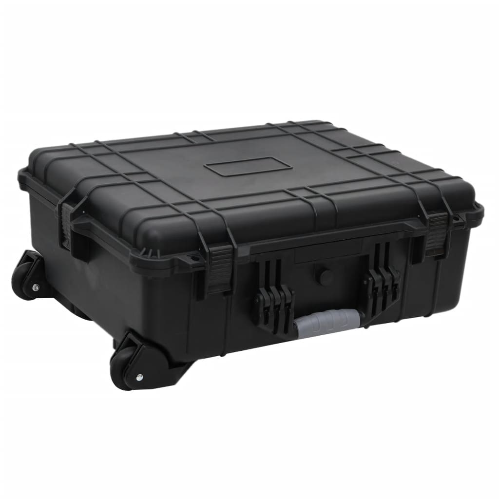 vidaXL Maletín de vuelo con ruedas PP negro 63x50x23 cm