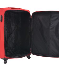 vidaXL Juego de 3 maletas blandas rojas